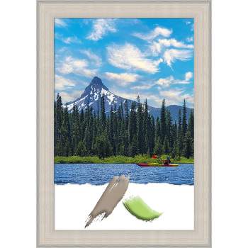 20"x30" Opening Size Cottage Wood Picture Frame Art White/Silver - Amanti Art