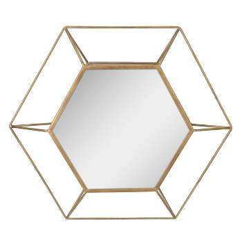 23.7" x 20.7" Metal Hexagon Decorative Wall Mirror  - Stonebriar Collection