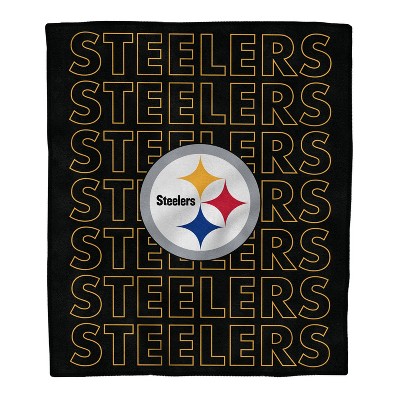 NFL Pittsburgh Steelers Echo Team Wordmark Plush Blanket