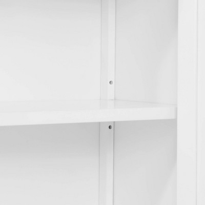 White Wood Bathroom Cabinet with Adjustable Shelving