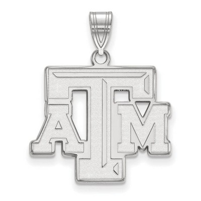 Black Bow Jewelry 10k White Gold Texas A&M Aggies NCAA Large Pendant