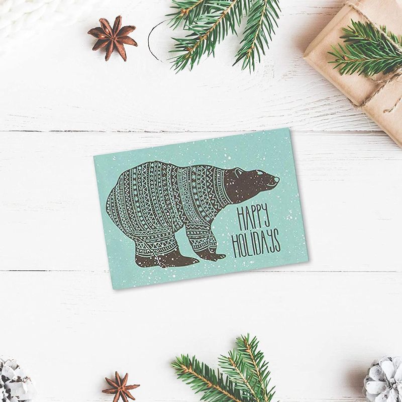 Best Paper Greetings 48 Pack Happy Holiday Christmas Cards with Envelopes, 6 Winter Animal Designs, 4x6 inches, 3 of 8