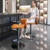 NicBex Swivel Adjustable Height Bar Stools,Modern Bar Chair with Stainless Steel Base and Footrest for Home Kitchen Counter,Orange - 2 of 4