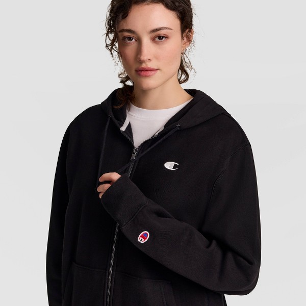 Sudera con capucha y cremallera completa de fleece bordada para adulto - Champion 4