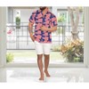 LA LEELA Men's 4th of July Patriotic US American Flag Shirt Short Sleeve Button Down Holiday Hawaiian Shirts for Men - 2 of 4