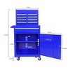5 Drawer Rolling Toolbox W/Bottom Cabinet, Wheels, One Adjustable Shelf High Capacity Rolling Tool Chest, Mechanical Tool Cart For Garages Warehouses - 4 of 4