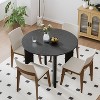 PexFix 42" Black Solid Wood Farmhouse Dining Table Round Wood Top for Modern Dining Rooms & Family Gatherings - 3 of 4