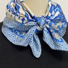 Wrapables Satin Neckerchief Square Scarf 26.5 x 26.5 Inches, Botanical Blue - 4 of 4