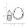 Black Bow Jewelry 7mm, 14k White Gold Half Round Hoop Earrings, 18mm (11/16 Inch) - 4 of 4