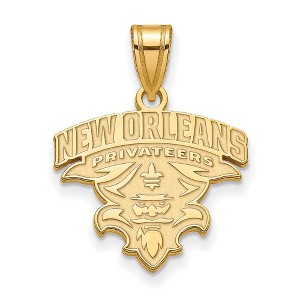 Black Bow Jewelry 14k Yellow Gold Plated Sterling Silver New Orleans Privateers NCAA Medium Pendant - 1 of 3