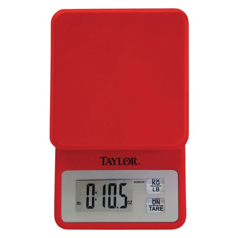 Taylor Waterproof Digital Kitchen Scale, 11 pounds, Black