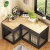 FUFU&GAGA Black Furniture-Style Dog Cage L-shaped Sturdy and Durable - image 2 of 4