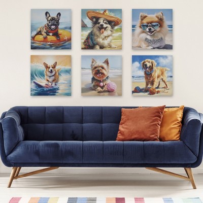 MAYEERTY Colorful Lovely Chihuahua Canvas Interior Wall Decoration