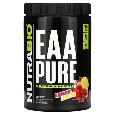 NutraBio EAA Pure, Raspberry Lemonade, 0.93 lb (421 g)
