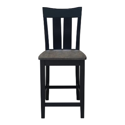 Ava 24" Coal Solid Parawood Traditional Counter Stool