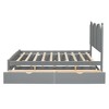 TIRAMISUBEST Queen Size Platform Bed with Vintage Headboard, Storage Bed Frame with Trundle & 2 Drawers - 4 of 4
