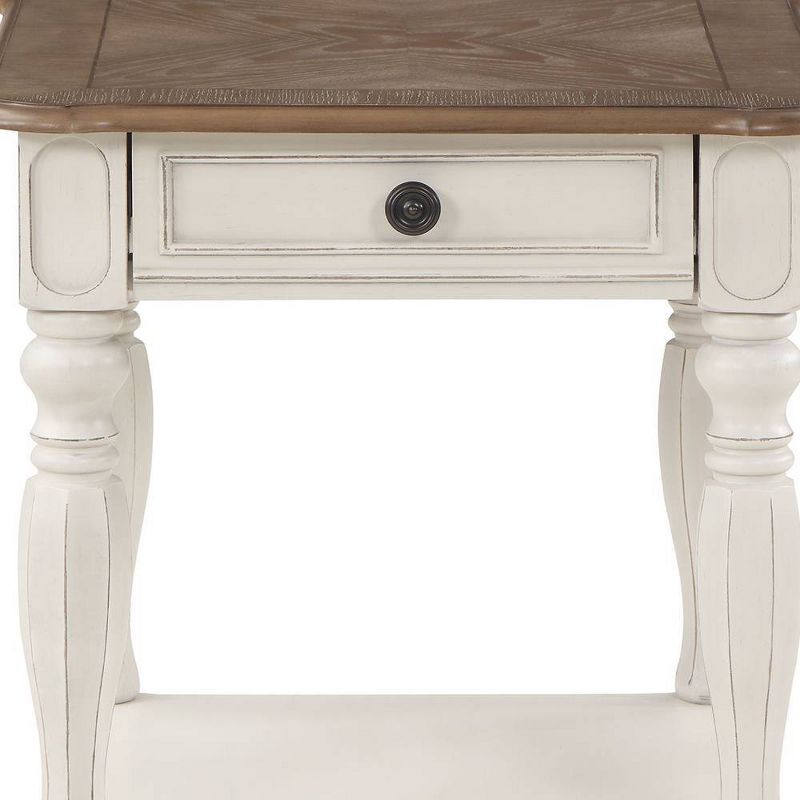 24&#34; Florian Accent Table Oak and Antique White Finish - Acme Furniture, 4 of 9