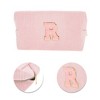 Unique Bargains Corduroy Rectangular Letter Makeup Bag Pink 1 Pc - 4 of 4