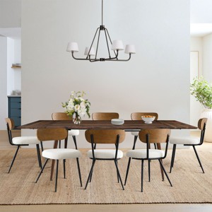 Scandia Upholstered Dining Chair Set of 8 Armless Kitchen Chairs with Metal Base for Dining Room & Kitchen Island,Farmhouse Furniture-Tanpinhause - 1 of 4