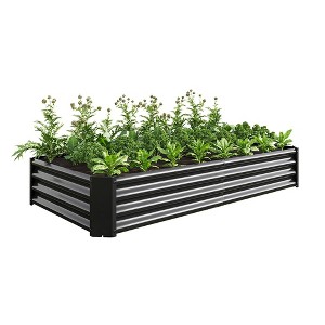 Raised Garden Bed, Rectangle Outdoor Planter Box, Multi-purpose Backyard Patio Planter Raised Beds For Flowers, Fruits Green - 1 of 4