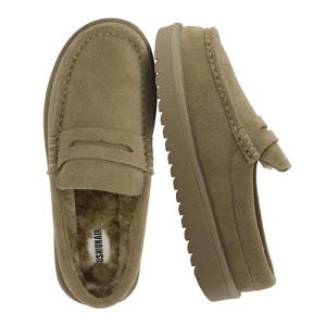 CUSHIONAIRE Ollie Cozy Genuine Suede Clogs for Women, Comfortable Slip-On Mule Loafers with Faux Fur Lining, Memory Foam & Durable Rubber Sole - 1 of 4