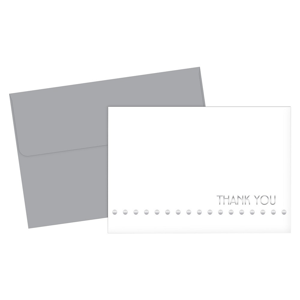 Photos - Envelope / Postcard Silver Thank You Cards - 24ct: Great Papers! Boxed Notecards, Foil Lined, Solid Pattern, 5x3.625, Stationery Pack