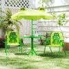 Infans Kids Picnic Table & Chair Set with 2 Folding Chairs & Height Adjustable Umbrella - 4 of 4