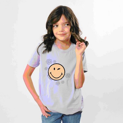 The Juniper Shop SmileyWorld Flower Outline Youth Short Sleeve Tee