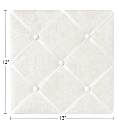 White Lace Fabric Memo Board with Button Detail