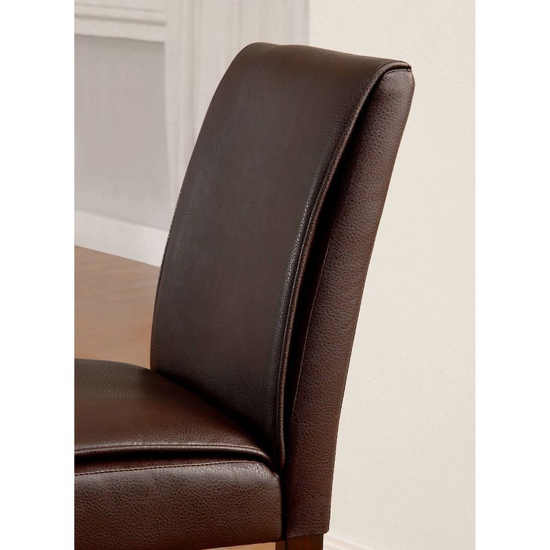 24/7 Shop At Home Set of 2 Lanbert Leatherette Padded Counter Height Barstools Dark Walnut, 3 of 5
