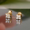 Jewelry Avalanche Womens 14K Gold 4-Stone 0.24 ctw Diamond Stud Earrings - 3 of 4