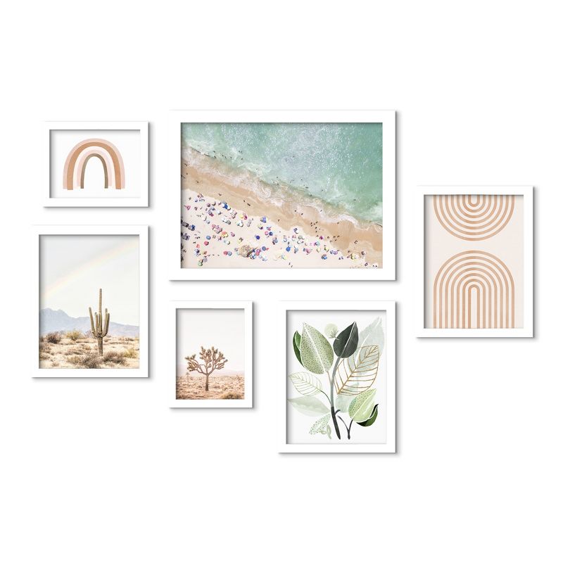 Americanflat Coastal Botanical (Set Of 6) Framed Prints Gallery Wall Art Set Pastel Beach By Sisi And Seb, 2 of 5