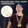 2PCS Dollar Sign Chain Necklace - Fake Gold Hip Hop Jewelry, 70s/90s Rapper Halloween Costume for Men - 4 of 4