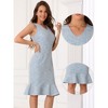 INSPIRE CHIC Women's Tweed Sleeveless V Neck Ruffles Bodycon Plaid Midi Dresses - 2 of 4