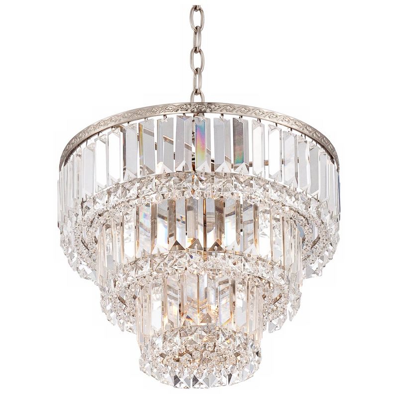 Vienna Full Spectrum Magnificence Satin Nickel Chandelier 14 1/4" Wide Modern Faceted Crystal Glass 7-Light LED Fixture for Dining Room House Kitchen, 5 of 8