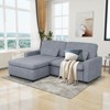 MUUEGM Corduroy L-Shaped Sectional with Ottoman| Upholstered Sofa with Deep Seat, Washable Cover, Removable Cushions - 2 of 4
