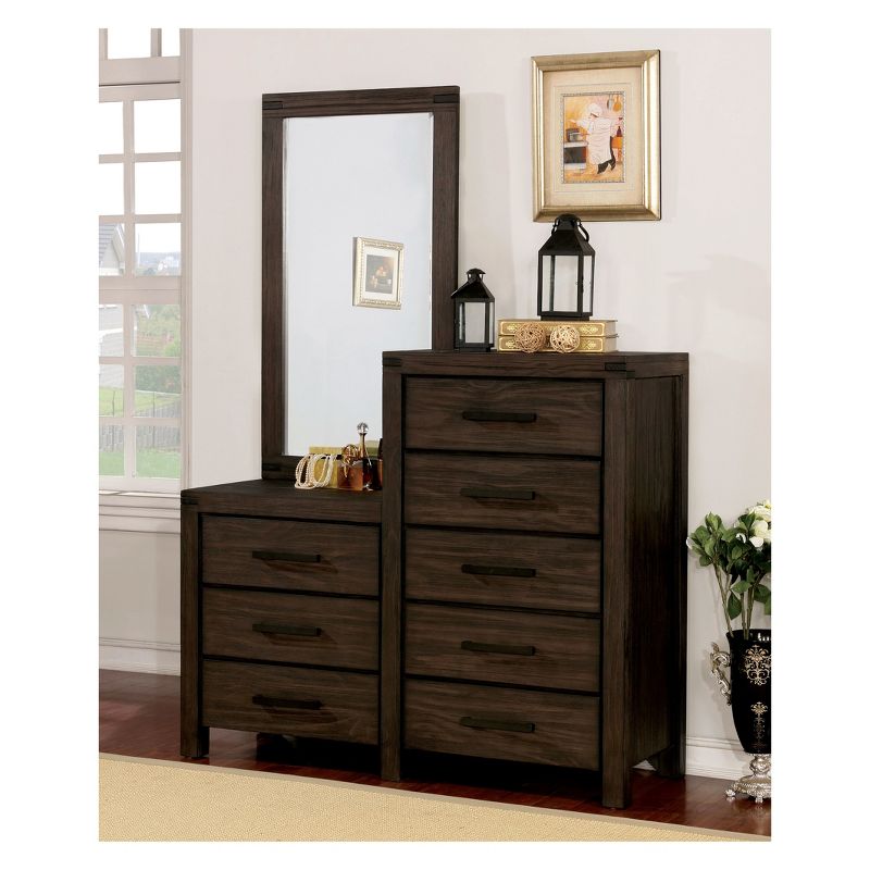 Simones Rustic 8 Drawer Dresser And Mirror Wire-Brushed Rustic Brown - HOMES: Inside + Out, 3 of 7