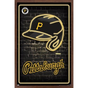 Trends International MLB Pittsburgh Pirates - Neon Helmet 23 Framed Wall Poster Prints - 1 of 4