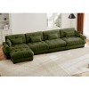 5 Pieces Sofa With Ottoman, 4 Seater Sectional Sofas Large With Waist Pillow And Throw Pillows, Large L Shape Sofa For Living Room-Cuddlewood - 2 of 4