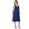 24seven Comfort Apparel Fit and Flare Midi Sleeveless Dress with Pocket Detail - 2 of 4