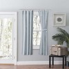 Ellis Curtain Plaza Classic Ticking Stripe Printed on Natural Ground 3" Rod Pocket Tailored Panel Pair Blue - image 2 of 4