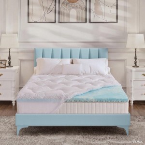 Vipbear 3" Queen Size Dual Layer Memory Foam Mattress Egg Crate Firm Cooling Gel Memory Foam&Soft Pillow Top Mattress, Fits 8-21 Inches Deep Pocket - 1 of 4