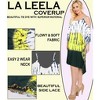 HAPPY BAY Women's Summer Vacation Beachwear Loose Bathing Suit Flowy Cover Ups Sleeveless Beach Tunic for Women 1X-2X Multicolored Tie Dye Design - 2 of 4