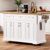 NicBex Mobile Kitchen Island Cart Kitchen Carts on Wheels with Storage, 3 Drawers, Spice Rack, and 3 Cabinets for Kitchen - 3 of 4