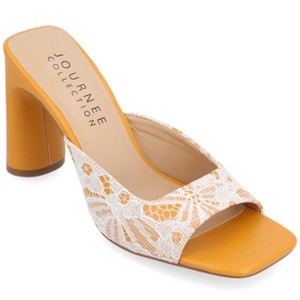 Journee Collection Womens Daivia Covered Block Heel Slip On Sandals - 1 of 4