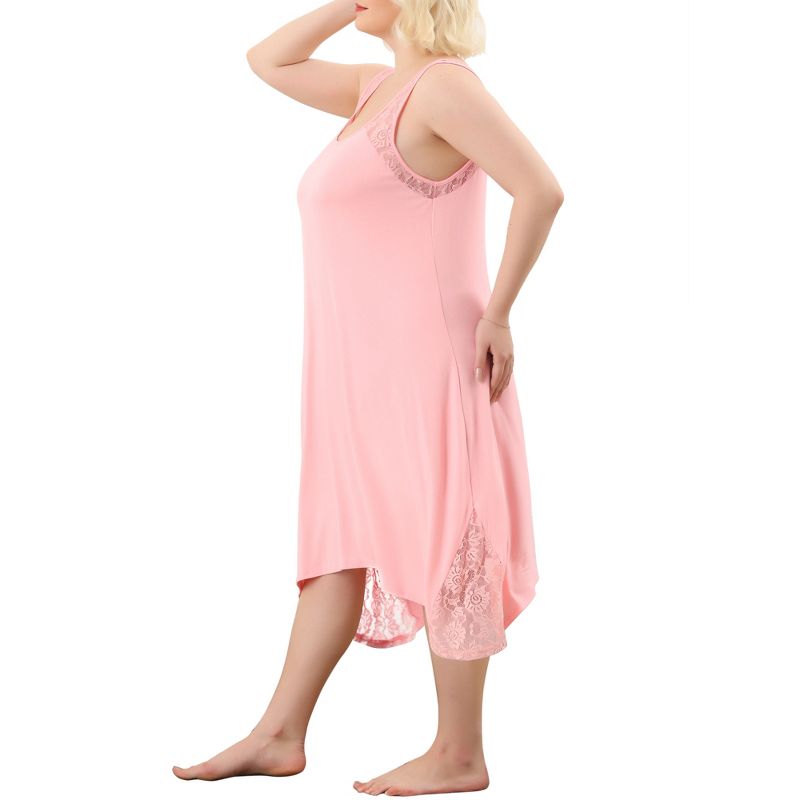 Agnes Orinda Plus Size Women Nightgown Chemise Sleepwear Full Slip Lace Nightwear, 2 of 7
