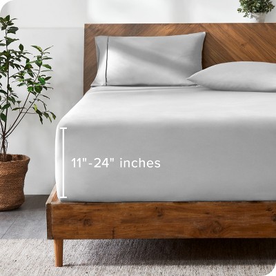 24 Inch Extra Deep Pocket Microfiber Fitted Sheet by Bare Home