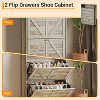 Entryway Shoe Cabinet with Flip-Up Doors, with 2 Flip-Up Drawers & Large Open Storage, Modern Storage Cabinet for Closet, 16-20 Pair Capacity - 3 of 4