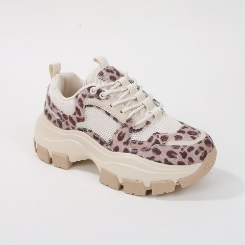 Женские кроссовки BERNESS Women's Damian Leopard Chunky Sole Platform Sneaker Multicolor 8