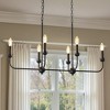 YANSUN 6-Light Chandelier, Black Finish, Non-Integrated Light Source, E12 Socket, Adjustable Rods & Chain, No Bulbs Included - 3 of 4